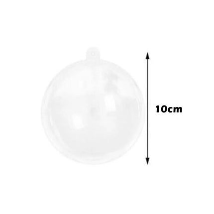 10X Clear Plastic Ball Christmas Baubles Fillable Xmas Tree Ornament Deco