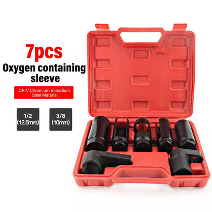 7pcs O2 Oxygen Sensor Socket Set Removal Kit With 3/8" & 1/2" Drive CR-V Steel