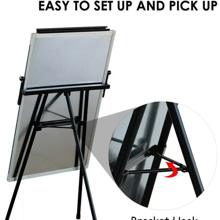 Hand in Hand Flip Chart Adjustable Magnetic Whiteboard Tripod 60x90cm