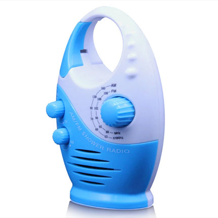 AM FM Shower Radio Hanging Bathroom Radio Easy Tuning and Volume Control （Blue）