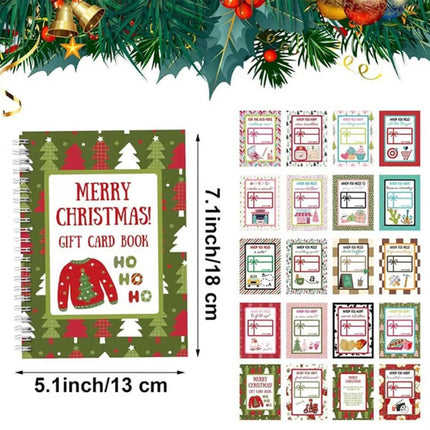 Merry Christmas Gift Card Book 10 Pages, Booklet To Hold Gift Cards Organizer