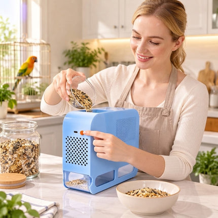 Parrot Bird Food Winnower Grain Husk Separator and Seed Sifting Mixer Cleaner (Blue)