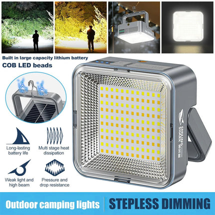 Portable Magnetic Solar Camping LED Lamp Rechargeable Tent Light Outdoor Hiking