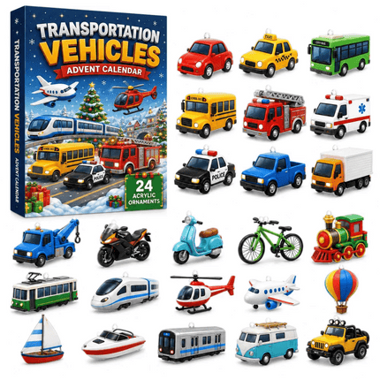 Transportation Vehicles Advent Calendar 2026,24 Day Christmas Countdown Calendar
