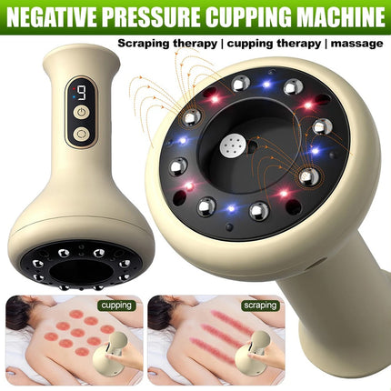 USB Rechargeable Handheld Abdominal Massager with Adjustable Guasha Cupping