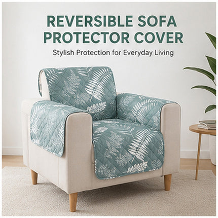 Sofa Cover Quilted Couch Covers Lounge Pet Protector Slipcovers Light Green Leaves 55*196CM