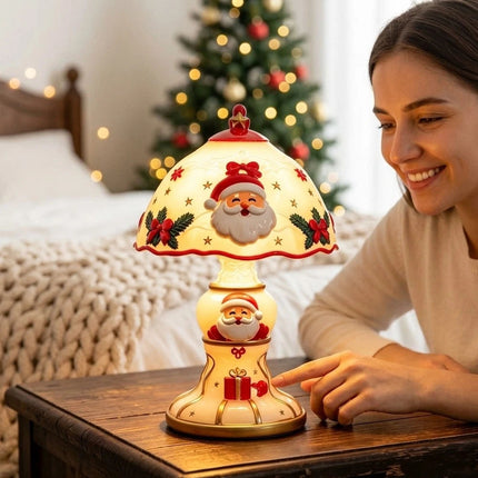 Christmas Santa Claus Resin Electric Table Lamp Festive Xmas Ornament Gift Decor Light New