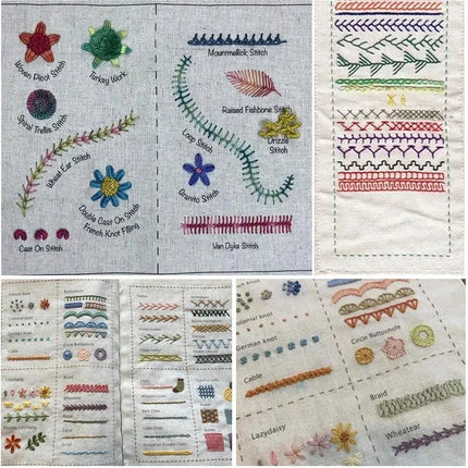 Embroidery Stitch Book Kit 86 Stitches DIY Portable Sewing Guide for Beginners