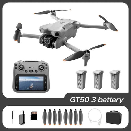 3 Batteries GT50 Foldable Drone with HD Dual Camera Quadcopter Long Flight Time Beginners Adults