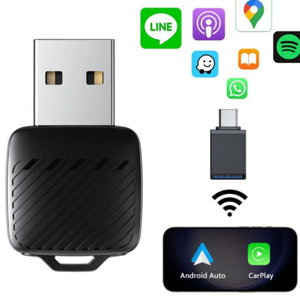 2in1 USB Wireless CarPlay Adapter For iPhone Carplay Dongle Plug Play Mini Box