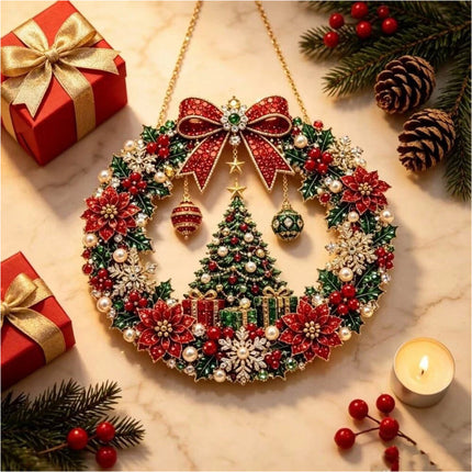 Unfinished Christmas Diamond Painting Kit Xmas Ornament Kit Window Decor