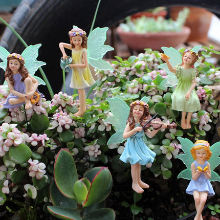 5pcs Miniature Fairy Figurines Ornaments, Outdoor Garden & Home Decor Accessories