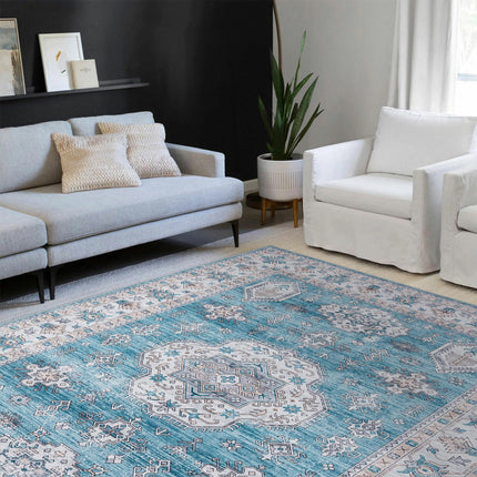 Clearance Large Rug  Blue Tribals Dining Room Carpet Washable Rug Runner 120*170cm