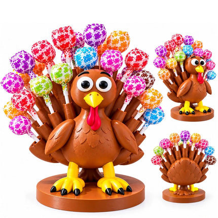 Thanksgiving Turkey Lollipop Holder, 3D Printed Turkey Lollipop Stand and Candy
