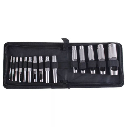 15PCS Precision Hollow Punch Set 3mm-25mm Leather Plastic Gasket Hole Cutter