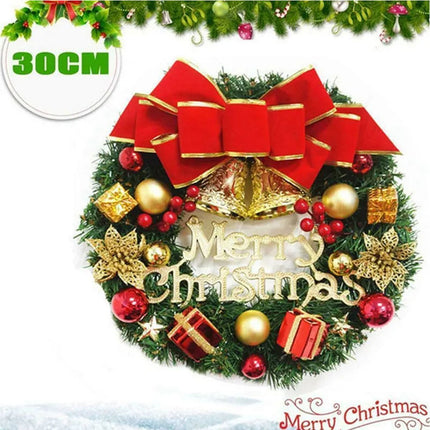 Artificial Christmas Door Wreath Xmas Wall Window Tree Hanging Ornament Decor
