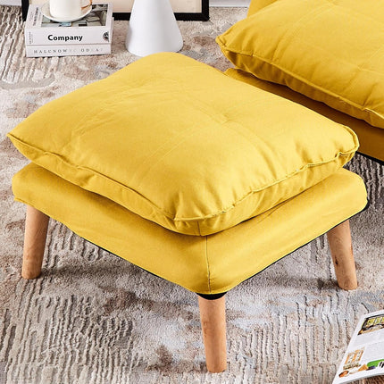 Recliner Armchair with Footstool Lounge Sofa Washable Cover Yellow