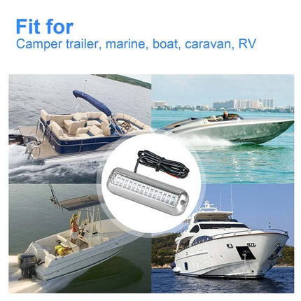 For Marine Boat Transom42LED Boat Light Stainless Steel Underwater Pontoon Pair