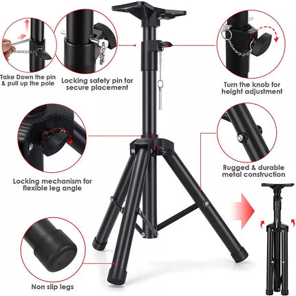 0.9-1.8M Stand Speaker Stands Heavy Duty Tripod Adjustable Portable Carry Home Studio stand