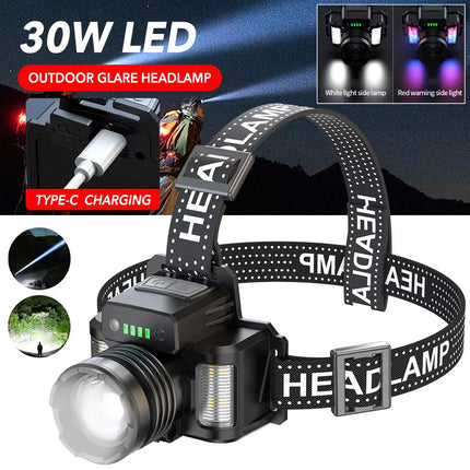 LED Headlamp Camping Rechargeable Headlight Head Torch Fishing Light