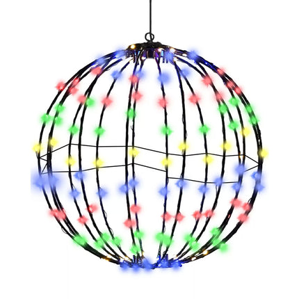 25*25 Colored Lights Christmas Foldable Metal Hanging Sphere Lights Outdoor Display Ball Lights