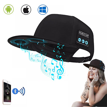 Wireless Smart Speaker Baseball Cap for Men Women Outdoor Sports Fitness Hat （Black）