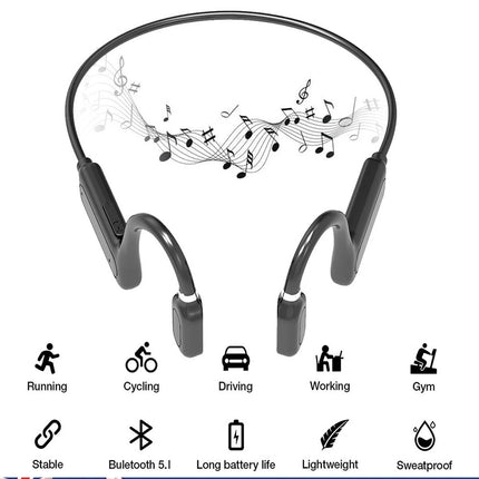 Open Ear Bluetooth Sport Headphones Bone Conduction Wireless Earphones with Mic