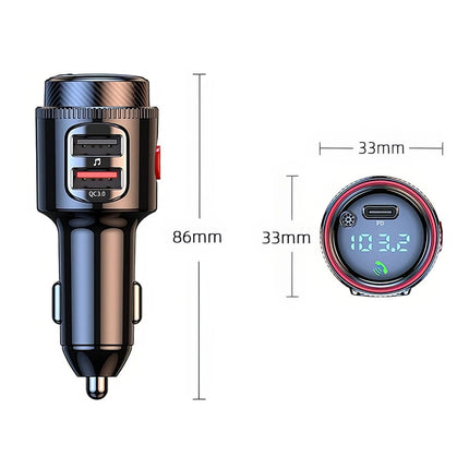 Bluetooth Adapter Car Wireless FM Radio FM Transmitter PD Dual USB Charger MP3