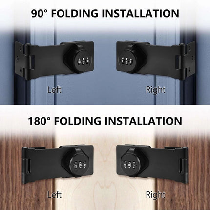 Security Hasp Lock Security 3 Digit Combination For Wardrobe Drawer Cabinet Door