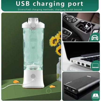 600ml Portable Blender Juicer Cup USB Rechargeable Smoothies Mixer Fruit Machine