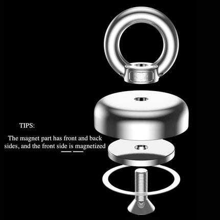 120kg Salvage Magnet Recovery Neodymium Strong Magnetic Hook Treasure Hunting Fishing