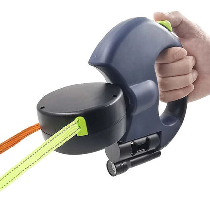 360°Retractable Retractable Traction Walking Lead Leash Tangle Dual Doggie 2 Dog