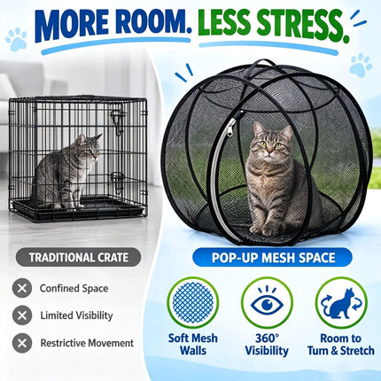 Rolling Cat Hamster Ball for Outside,Pop Up Catio Outdoor Cat Enclosure 27inch
