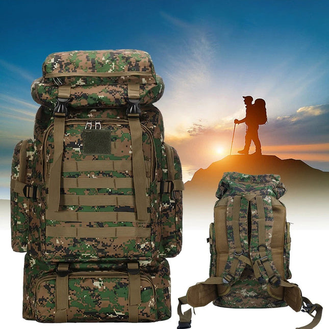 75L Outdoor Military Tactical Backpack Travel Rucksacks Camping Trekking Bag