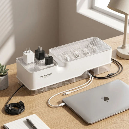Cable Management Box ABS Desk Cord Organizer Charging Station Storage 1 Pack