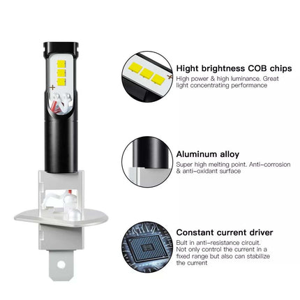 Car H1 LED Fog Light Globes 80W 6000K White Lamp Xenon White Bulbs DRL