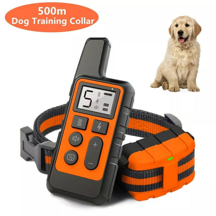 Anti-Bark Electric Shock Pet Dog Training E-Collar Obedience Remote Control Orange