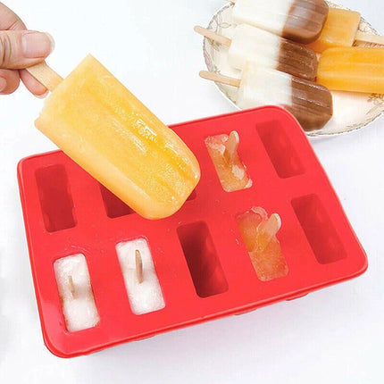 Silicone Ice Mould Cream Block Molds icy Pole Jelly Pop Popsicle Maker 10 Frozen
