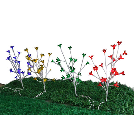 4 Pieces 80 LED Multi-Colored Cherry Blossom Solar Mini Tree Garden Lights