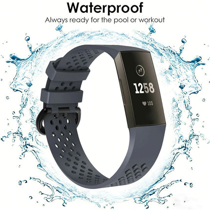Fitbit Charge 3 4 Watch Soft Silicone Sports Replacement Band Wrist Strap Cyan