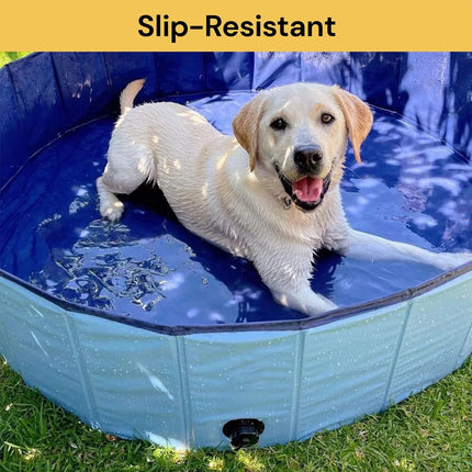120x30cm Foldable Pet Swimming Pool Durable PVC Dog Pool for Outdoor & Indoor Use Light Blue