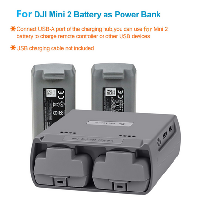 Two Way Charging Hub Drone Battery USB Charger For DJI Mini 2 / Mini SE Grrey