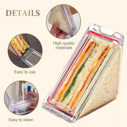 Triangle Sandwich Container Reusable, Washable Sandwich Box for Lunch