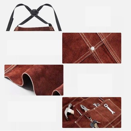 Cowhide Welding Apron Heat Insulation Welder Thornproof Protection Workwear