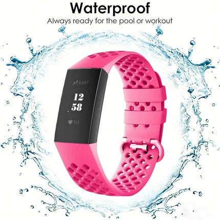 Fitbit Charge 3 4 Watch Soft Silicone Sports Replacement Band Wrist Strap Hot Pink