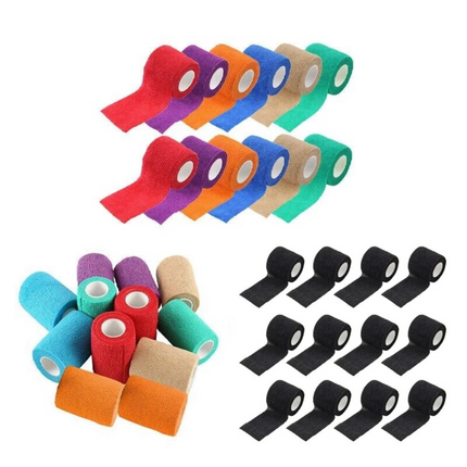 12-Pack Self-Adhesive Cohesive Wrap Bandages in Multi-Sizes for Pets and Vets 10cm*4.5cm