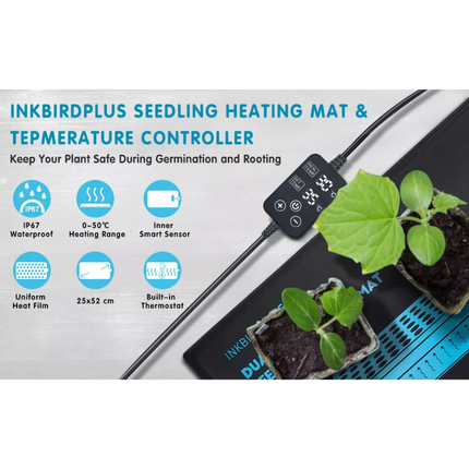 Thermostat Control Seedling Heat Mat Heating Pad 30W Plant Seed Start 52x25cm