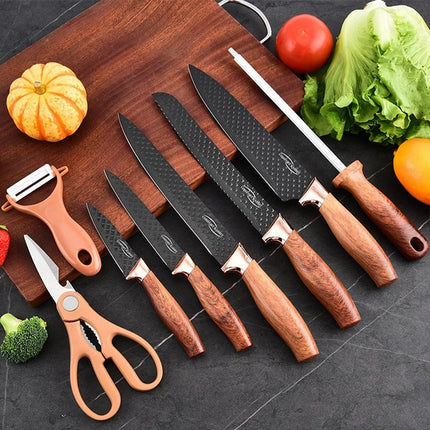 Kitchen Knife 9pcs Block Set Microsharp Knives Stainless Steel Gift Scissor Tool