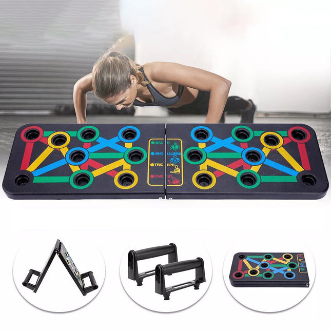 Foldable Push Up Board Rack Training Gym Exercise Pushup Exercise Stand Grip Bar