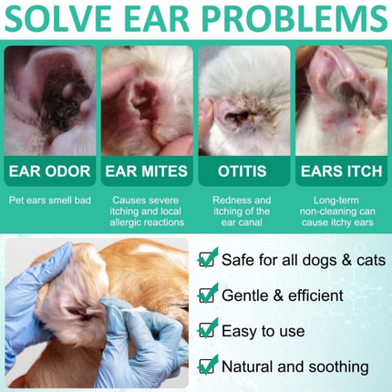4PCS Cat Dog Ear Drops for Infection Antibiotics Fast Relief from Infections